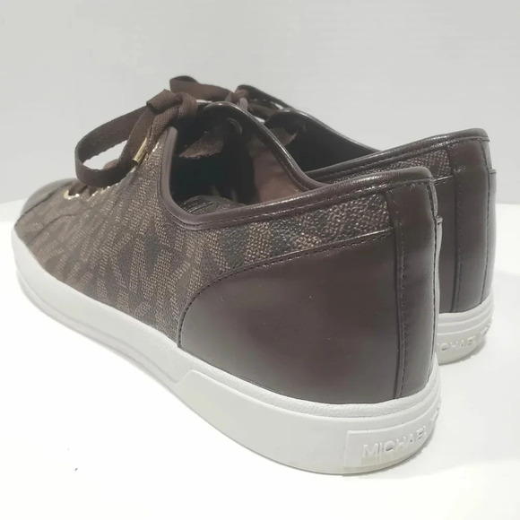 Michael Kors MK Signature City Brown Womans  Lace-Up Sneakers,Sz 11M. - Picture 2 of 9